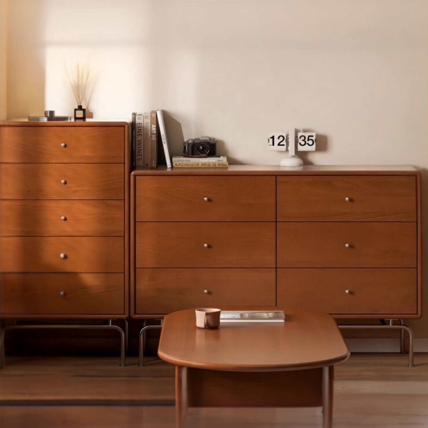 Poplar Solid Wood Ancient Style Wall Drawer Cabinet