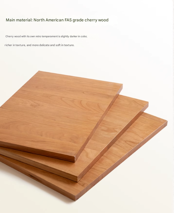 Cherry Solid Wood Retro Two Drawn Nightstand