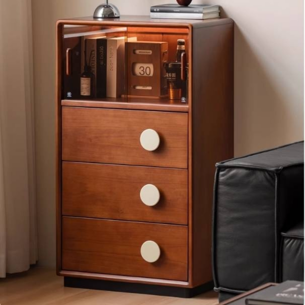 Poplar Solid Wood Antique Style Floor Side Cabinet