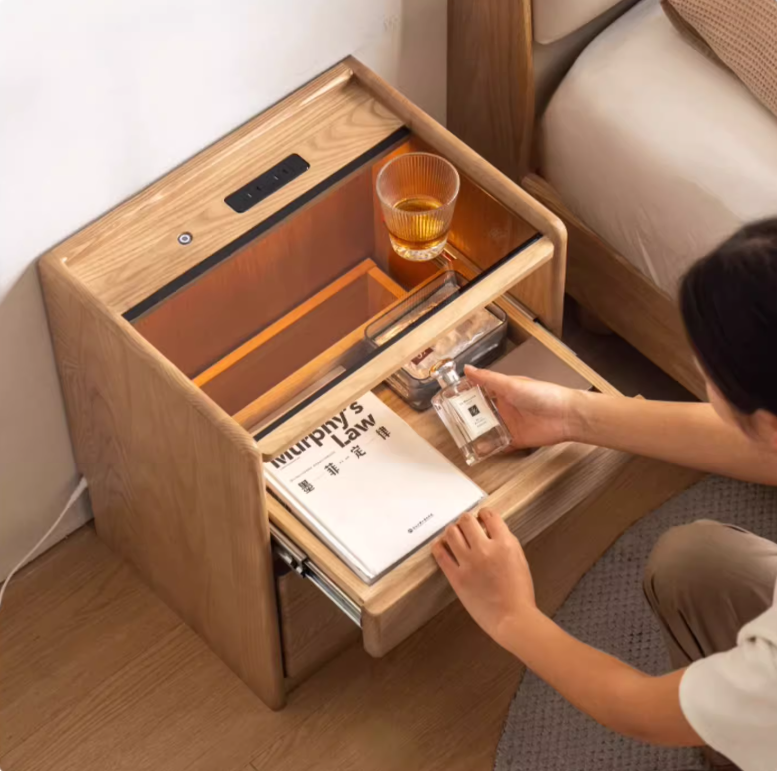 Oak, Ash Solid Wood Modern Nightstand