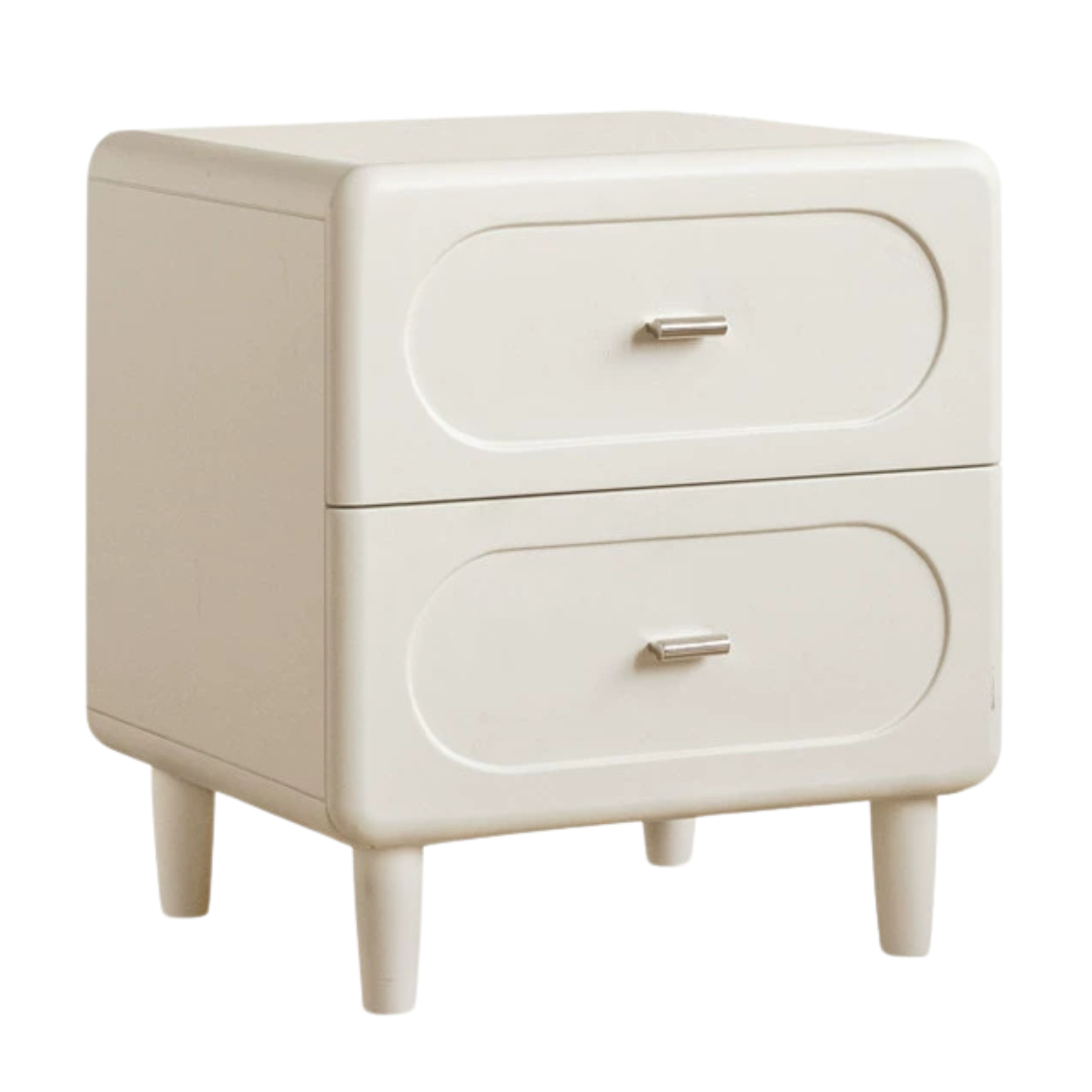 Solid Rubberwood French Cream Nightstand