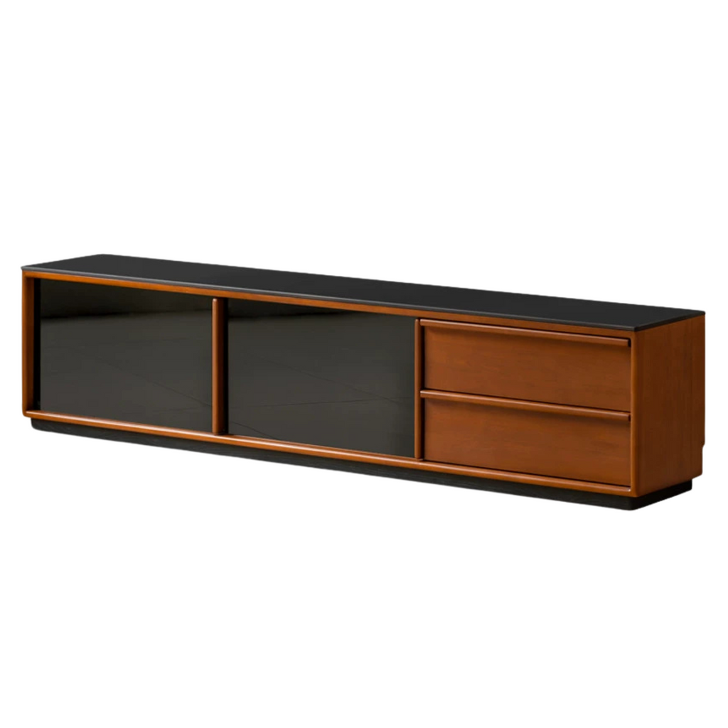 Poplar Solid Wood Antique Style Standing Rock Panel TV Cabinet