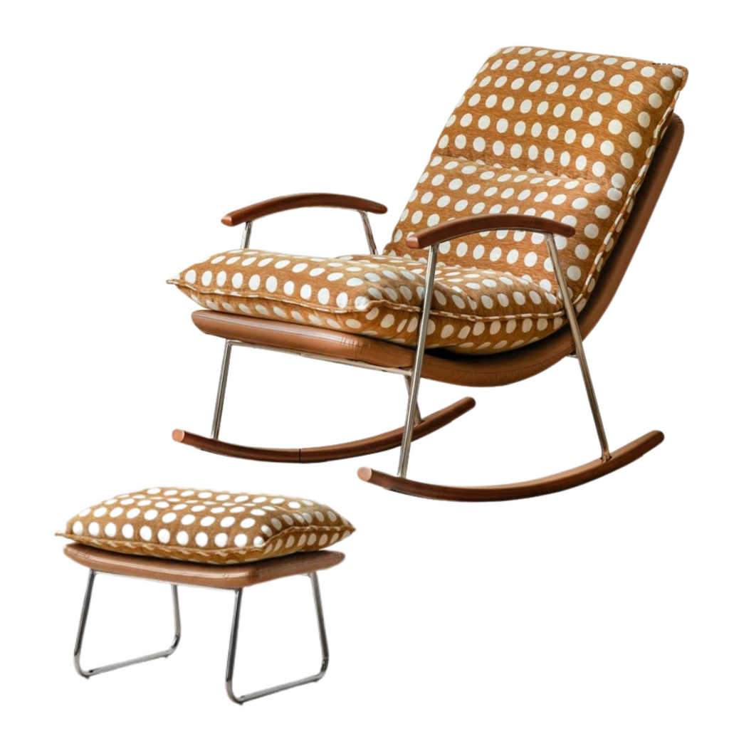 Fabric medieval style rocking chair