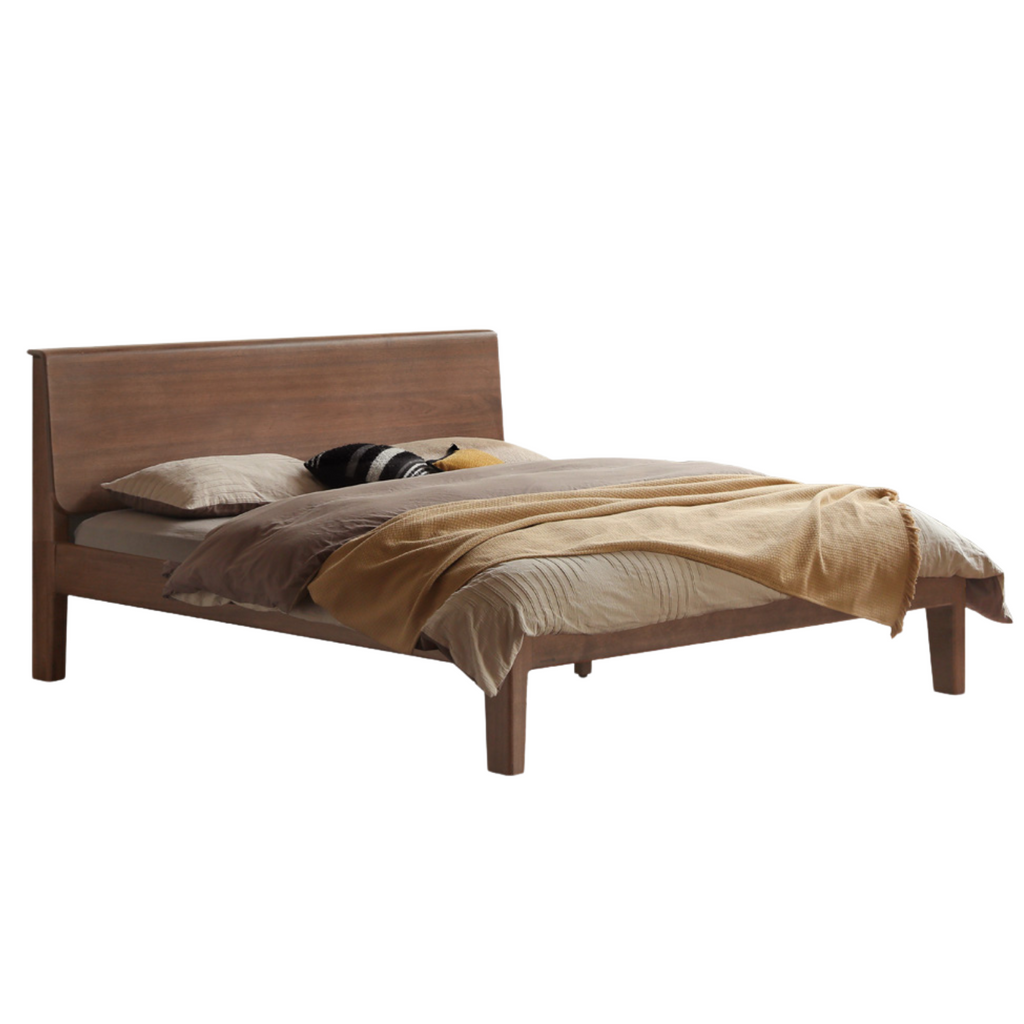 Black Walnut Solid wood bed Nordic modern