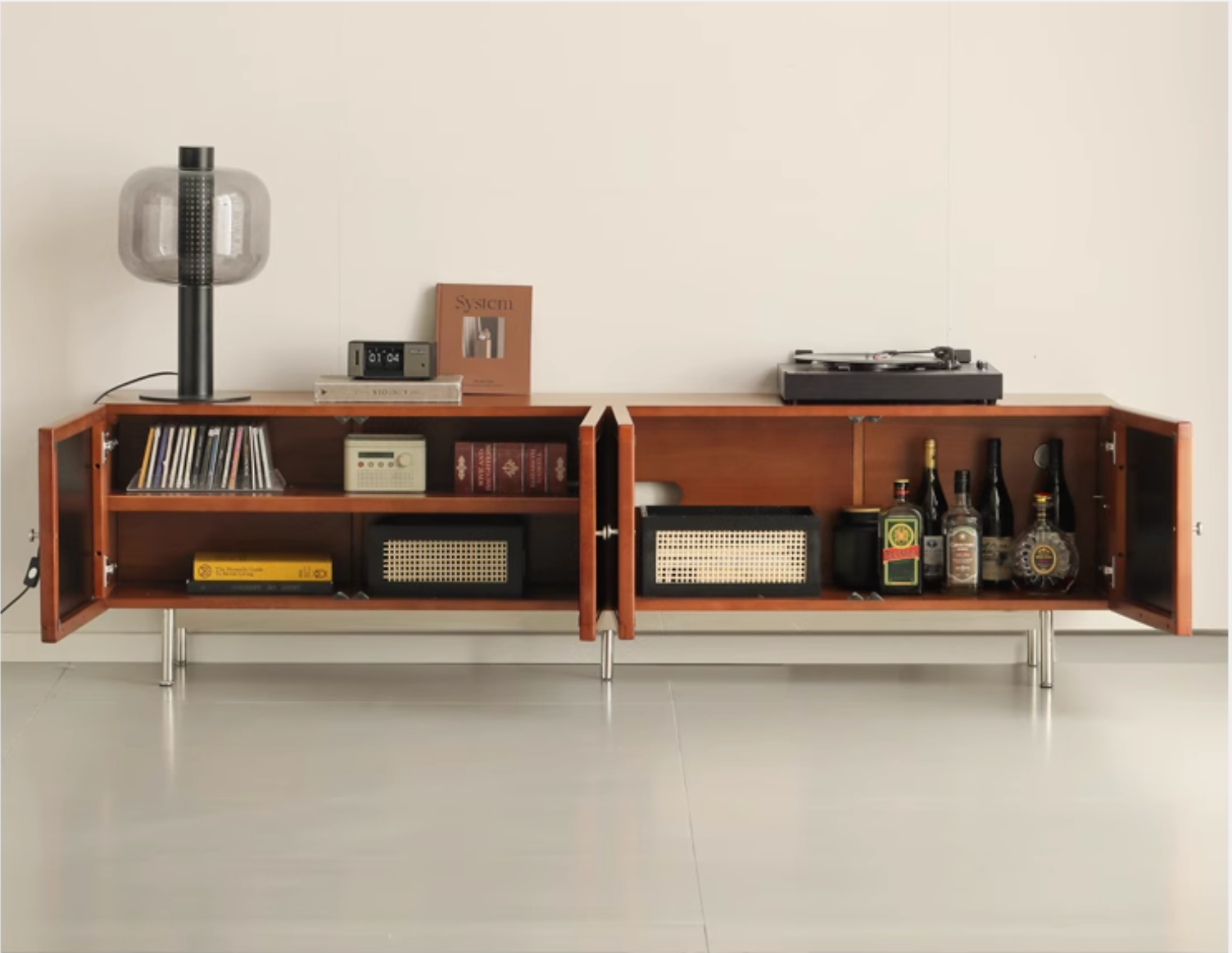 Poplar Solid Wood Bauhaus TV Stand