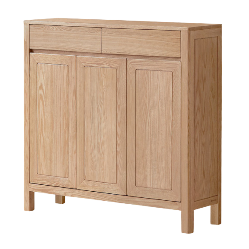 Ash Solid Wood Modern Large Shoe Cabinet