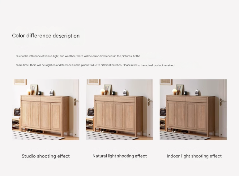 Ash Solid Wood Modern Large Shoe Cabinet