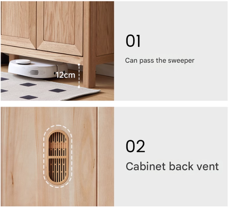 Ash Solid Wood Modern Large Shoe Cabinet