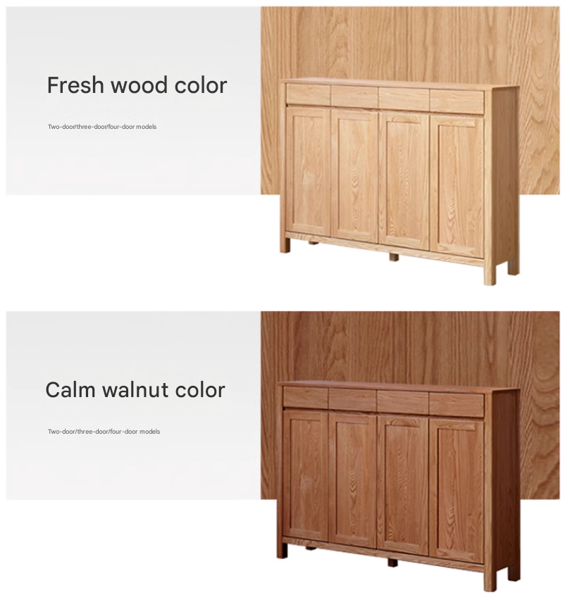 Ash Solid Wood Modern Large Shoe Cabinet