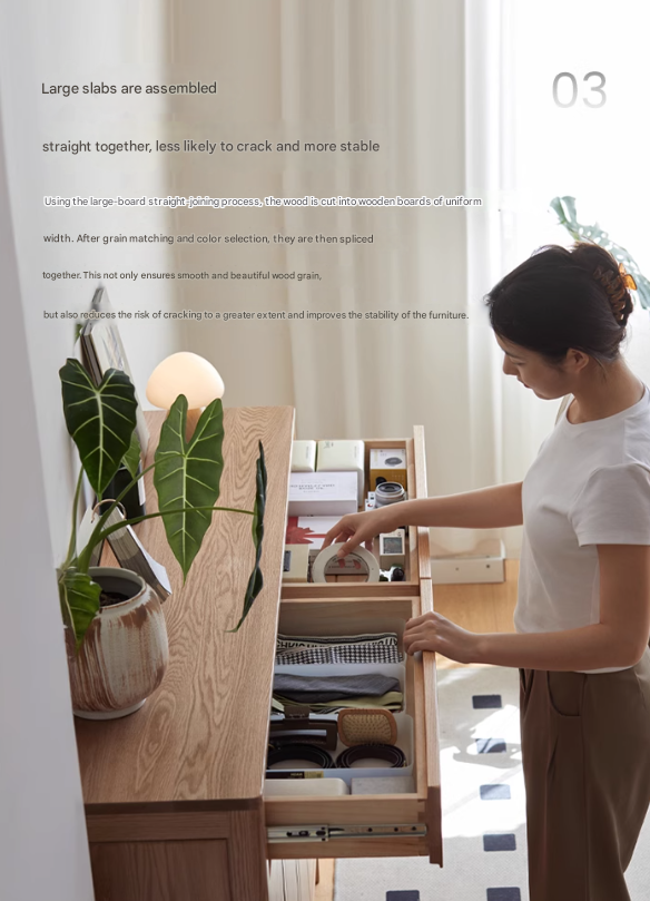 Ash Solid Wood Modern Large Shoe Cabinet