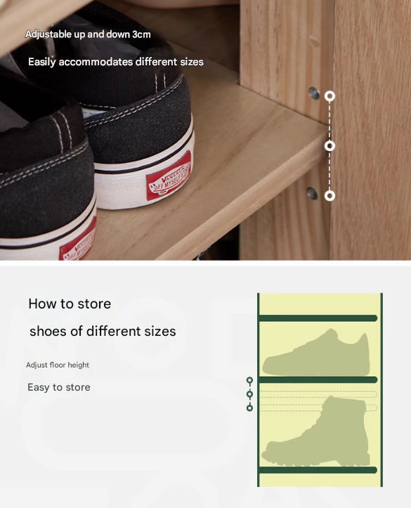 Ash Solid Wood Modern Large Shoe Cabinet