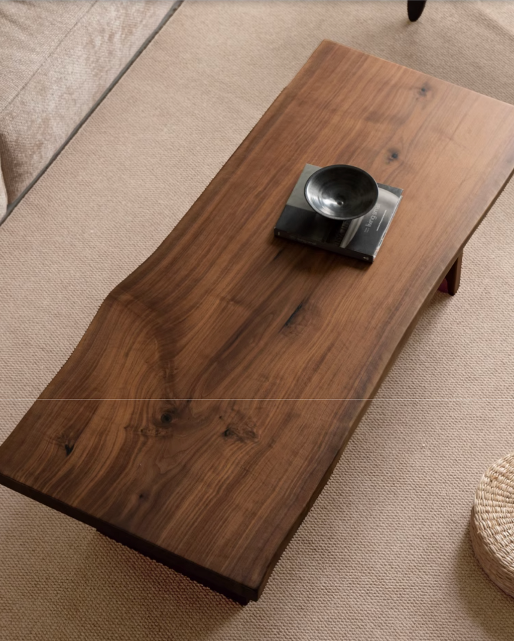 Black Walnut Solid Wood Wabi Sabi Style Coffee Table