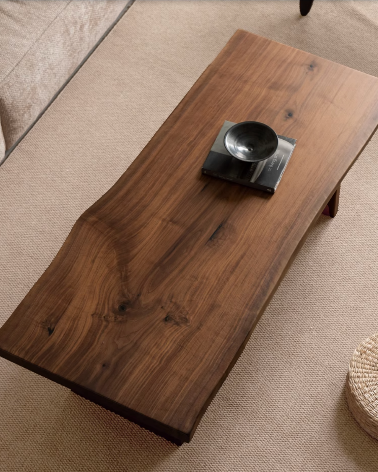 Black Walnut Solid Wood Wabi Sabi Style Coffee Table