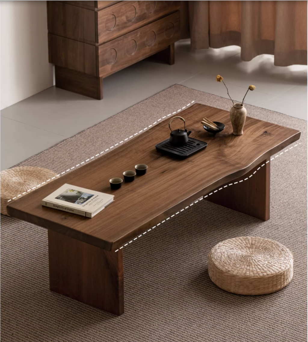 Black Walnut Solid Wood Wabi Sabi Style Coffee Table