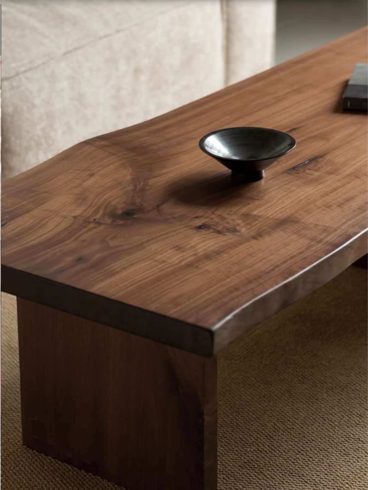Black Walnut Solid Wood Wabi Sabi Style Coffee Table