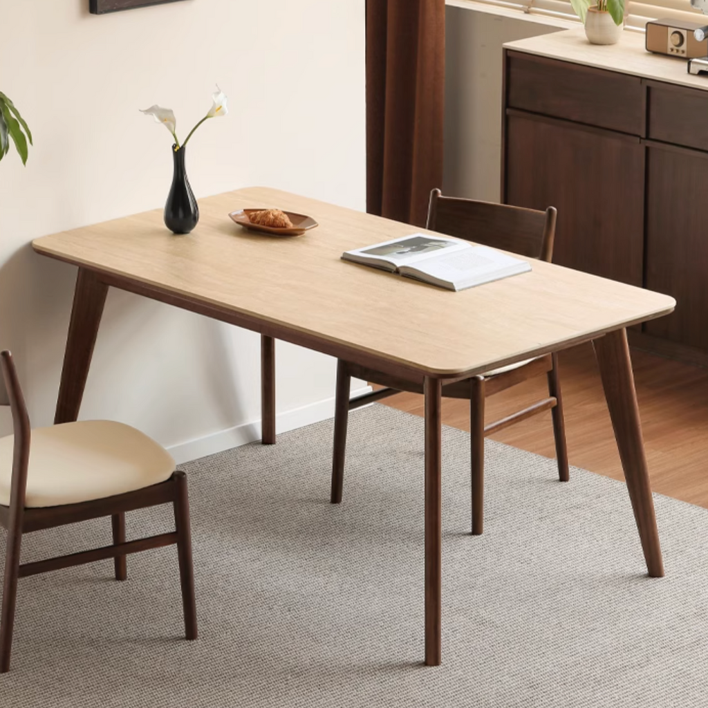 Black Walnut Solid Wood Vintage Rock Plate Dining Table