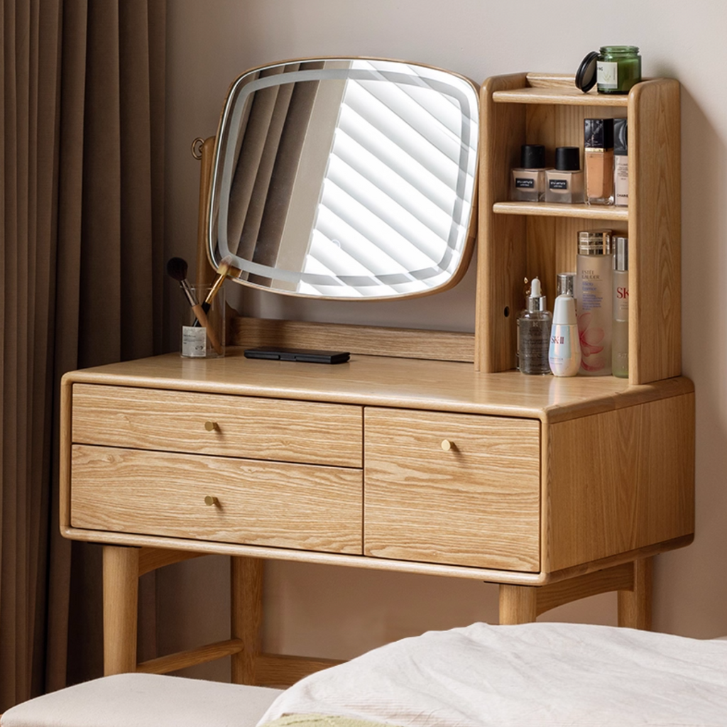 Ash Solid Wood Modern Style Dressing Table Multi Functional