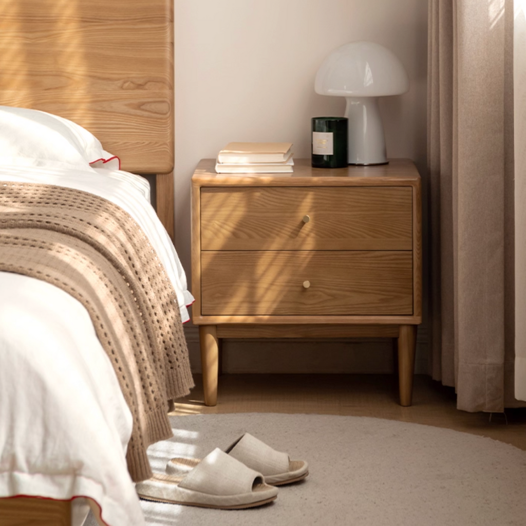 Ash, Cherry Solid Wood Modern Style Nightstand