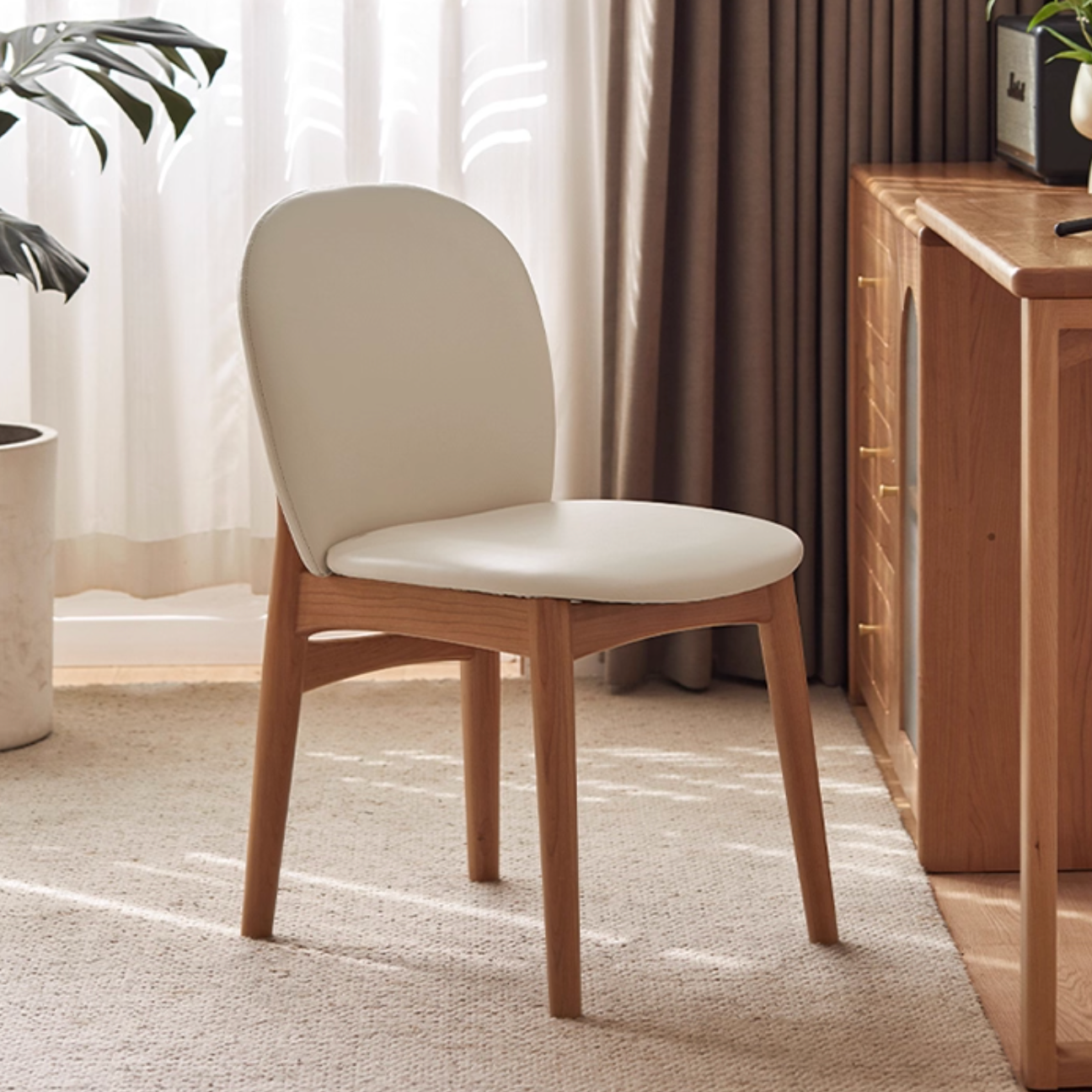 Black Walnut, Cherry Solid Wood Makeup Light Luxury Style Chair