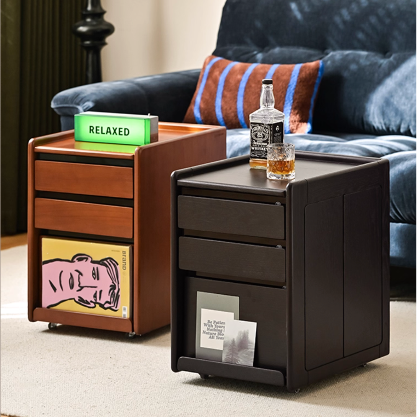 Oak Solid Wood Simple Style Nightstand