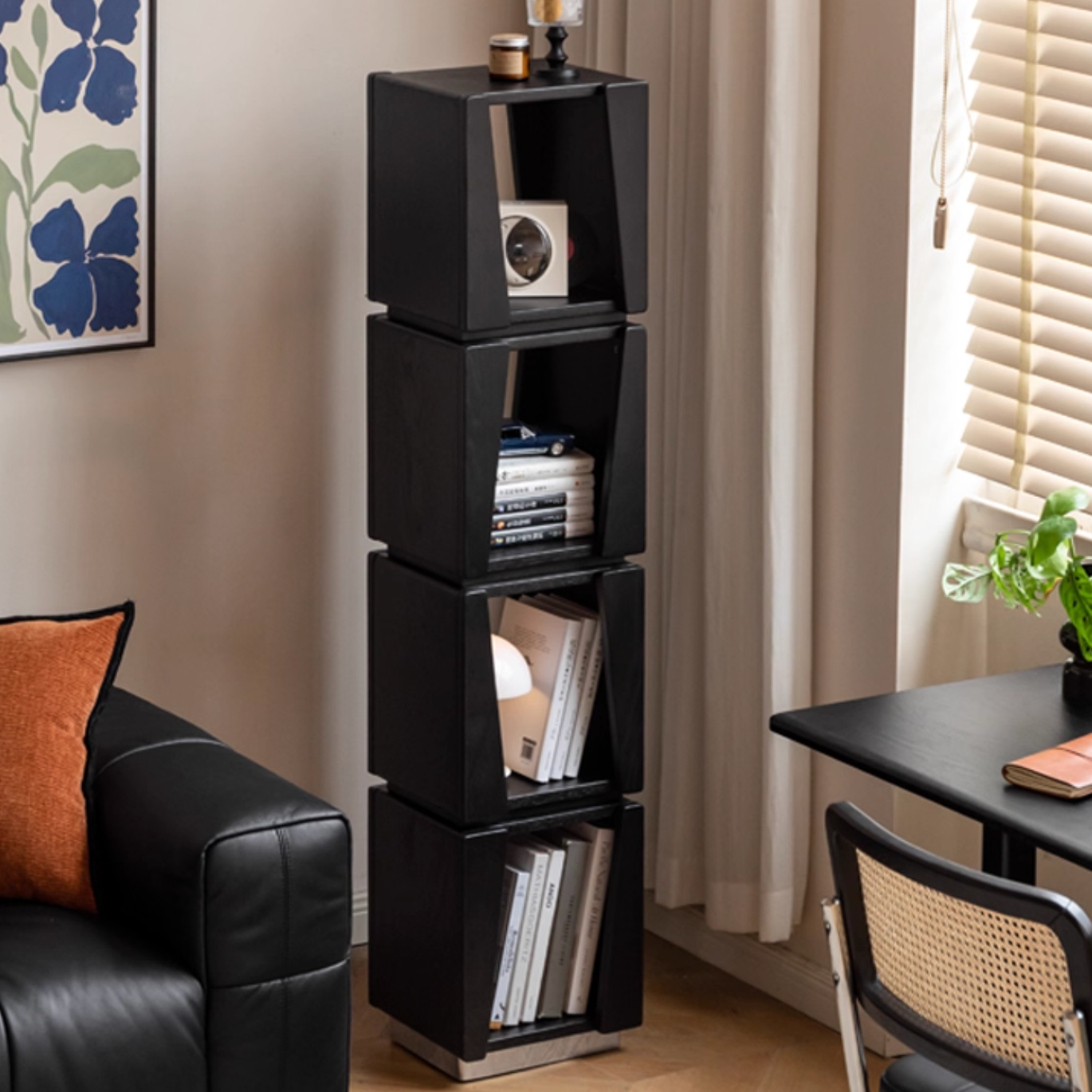 Oak Solid Wood Bauhaus Style Bookshelf
