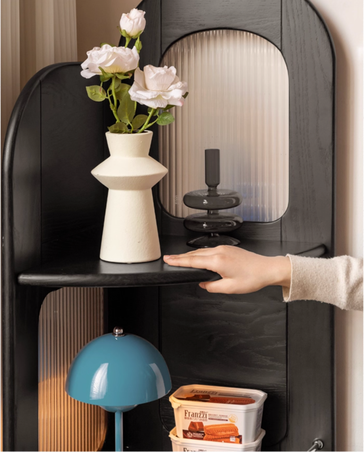 Oak Solid Wood Bauhaus Style Wall Mounted Corner Bookshelf