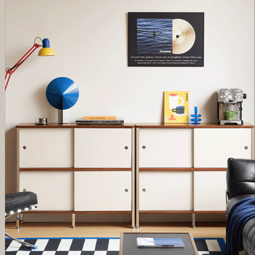 Poplar Solid Wood Bauhaus Style Bookcases Combination