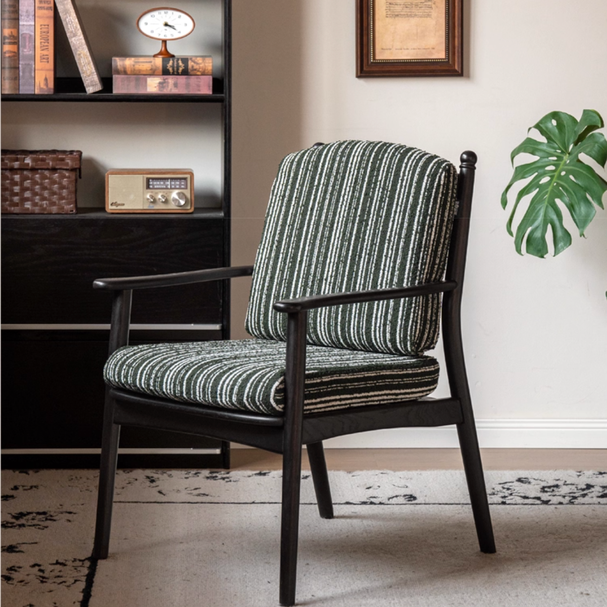 Ash Solid Wood Antique Style Soft Armchair