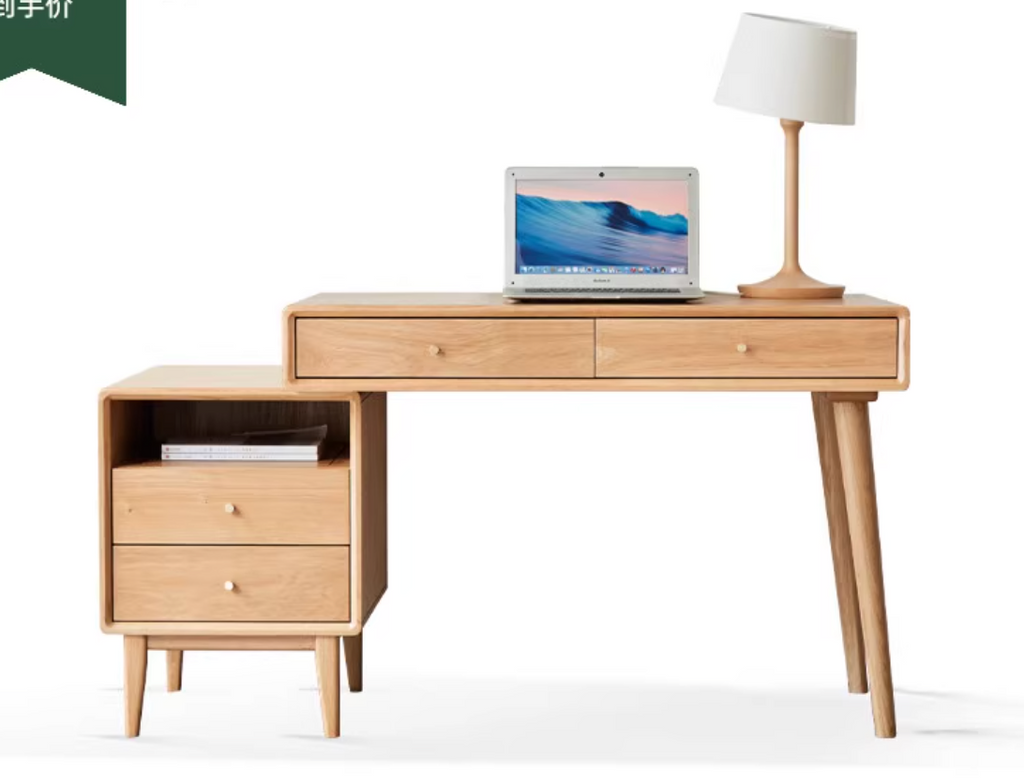 Oak Solid Wood Office Desk Combination