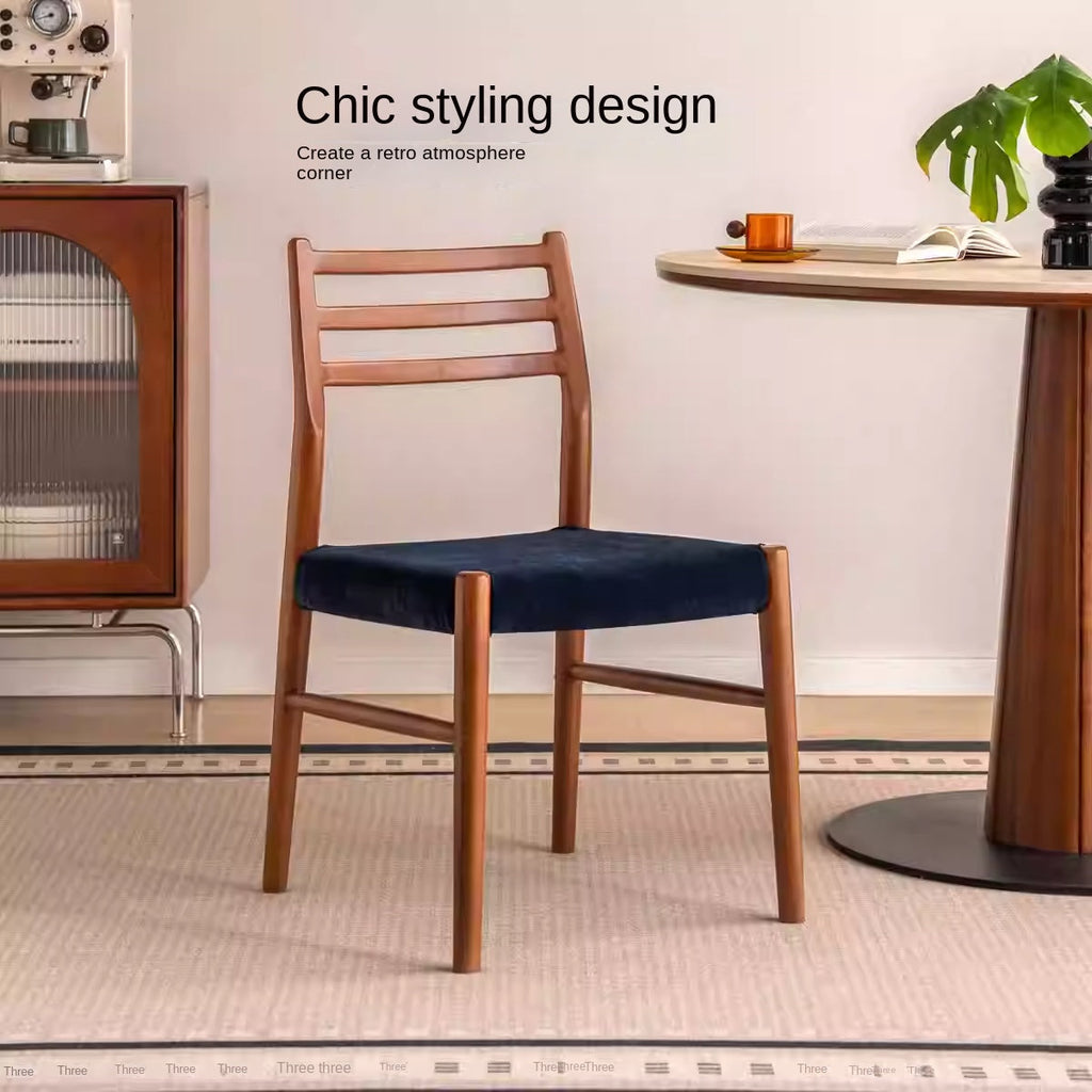 Set 4 pcs Beech Solid Wood Retro Style Dining Chair