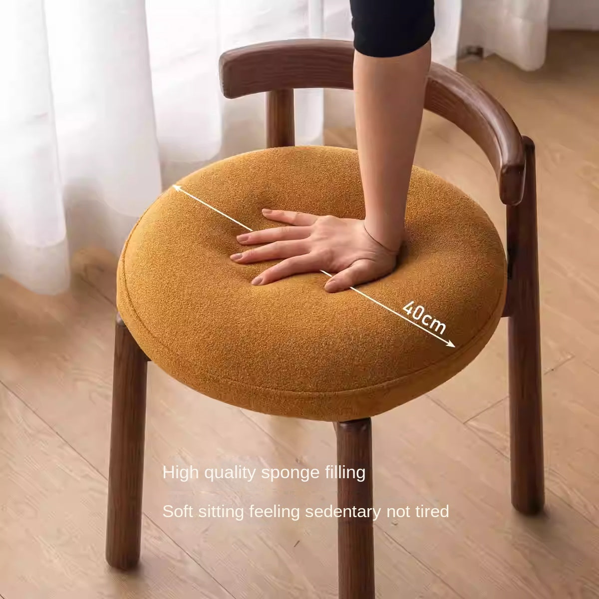 Black Walnut, Oak Solid Wood, Solid RubberWood Makeup Stool