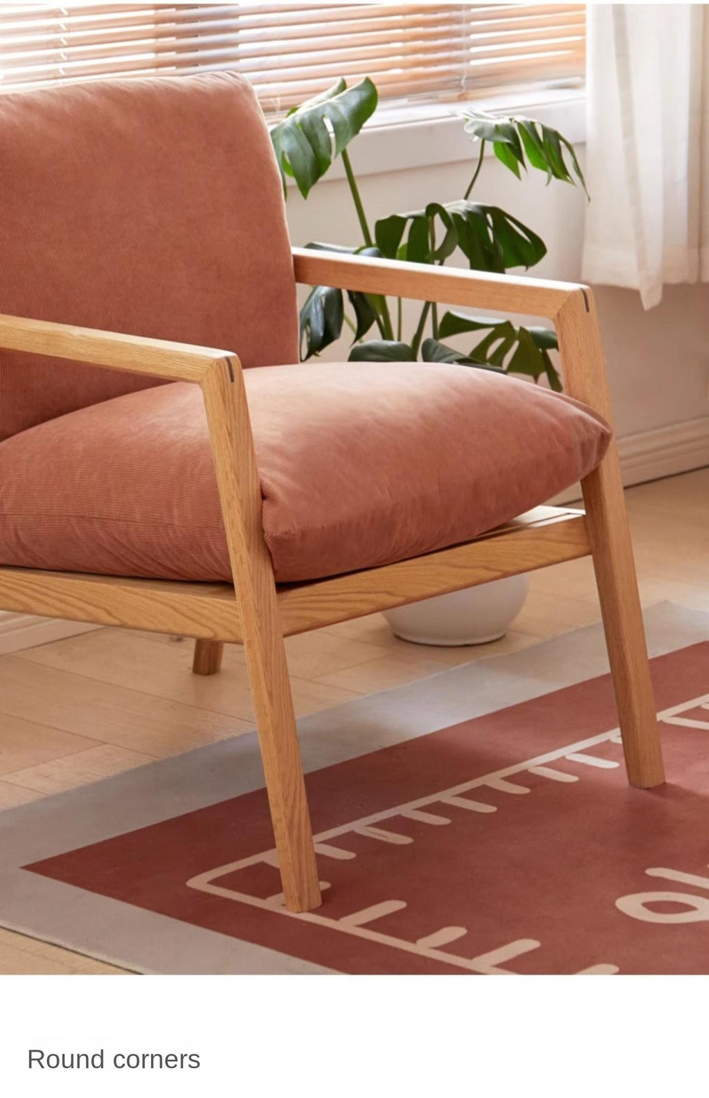 Oak Solid Wood Modern Leisure Lounge Chair