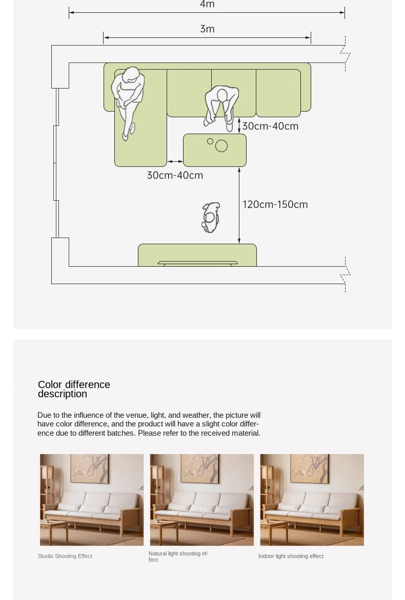 Ash Solid Wood Dual-purpose Fabric Sofa.
