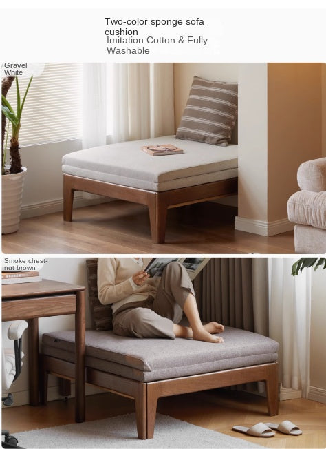 Oak, Solid RubberWood, Beech Solid Wood Sofa Bed Folding Single Bed