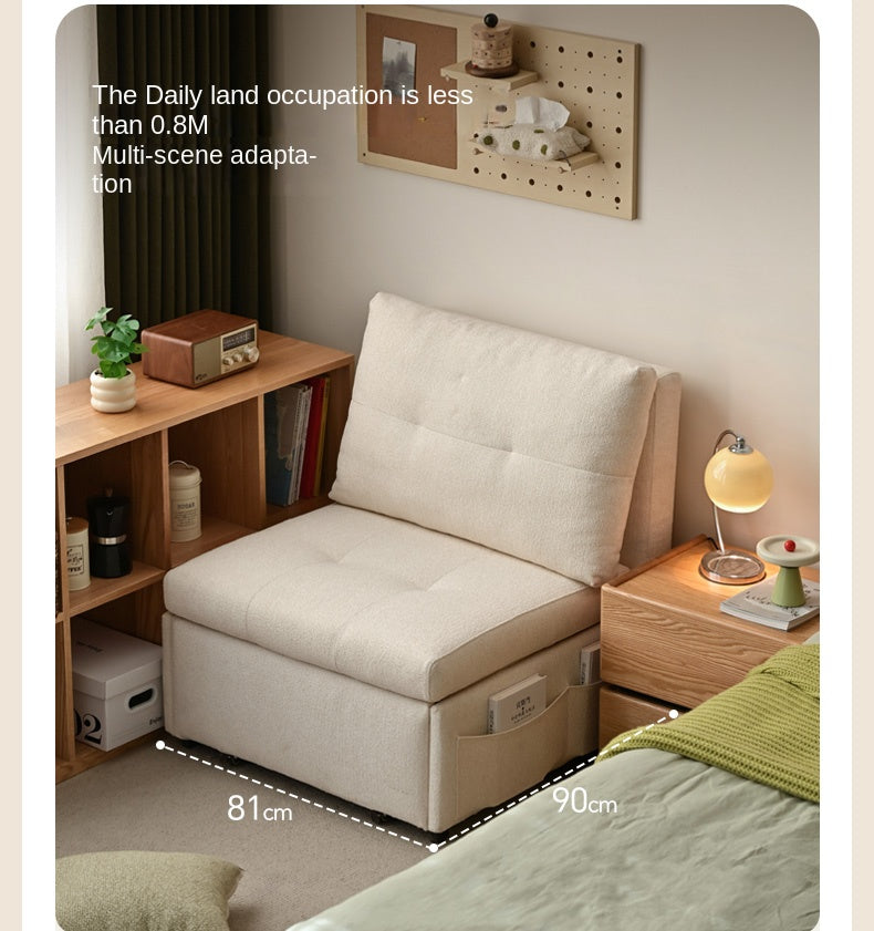 Fabric Sofa Cream Wind Multi Functional Single Chair