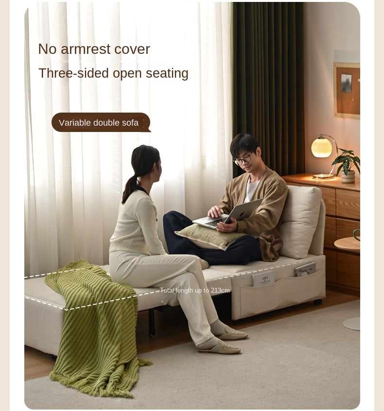 Fabric Sofa Cream Wind Multi Functional Single Chair