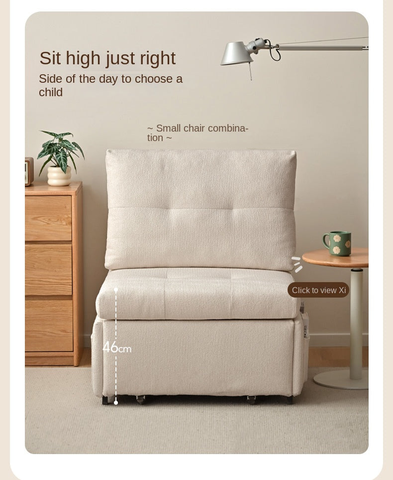 Fabric Sofa Cream Wind Multi Functional Single Chair