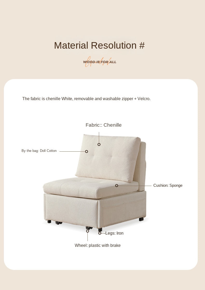 Fabric Sofa Cream Wind Multi Functional Single Chair