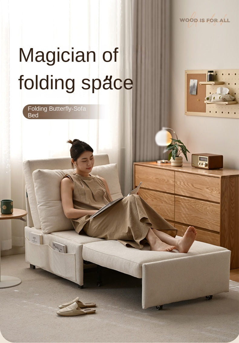 Fabric Sofa Cream Wind Multi Functional Single Chair