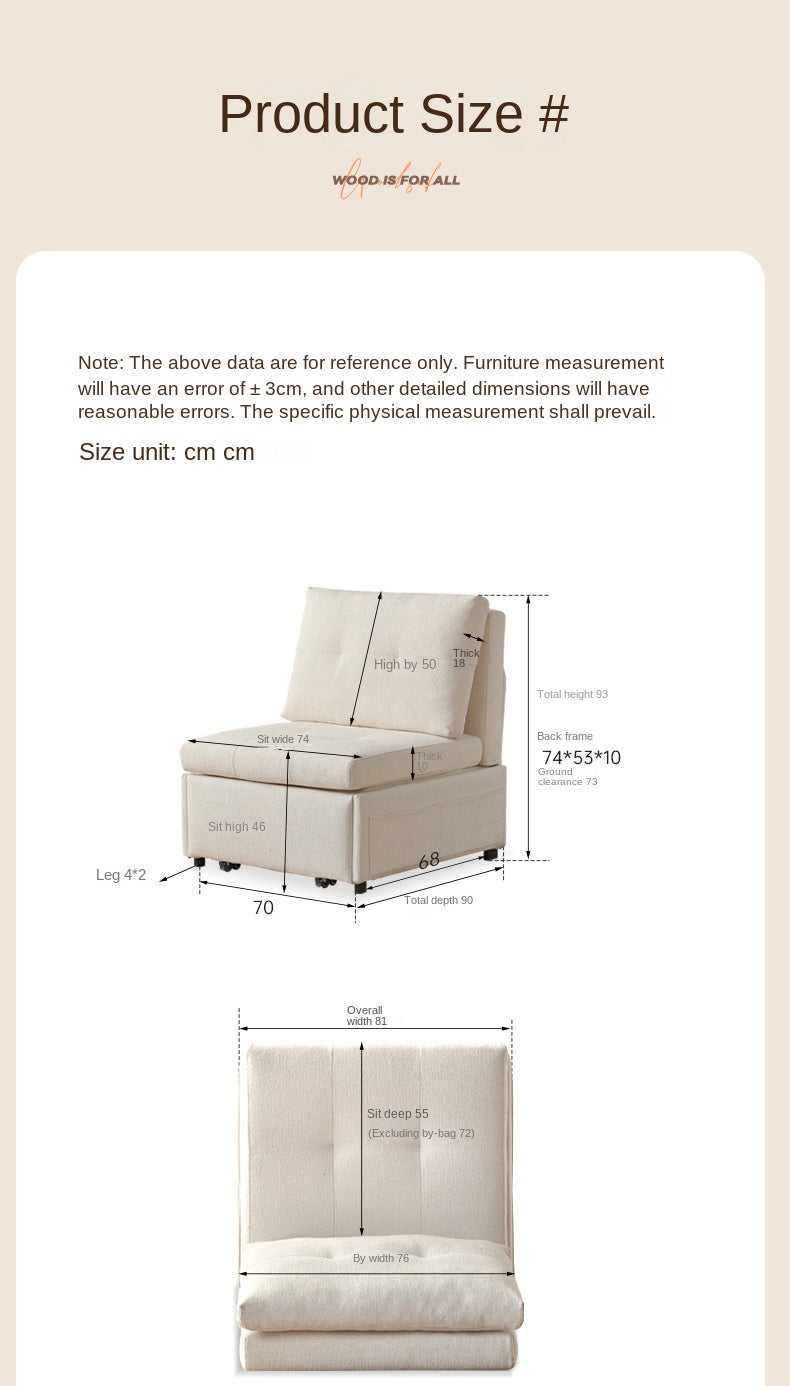 Fabric Sofa Cream Wind Multi Functional Single Chair