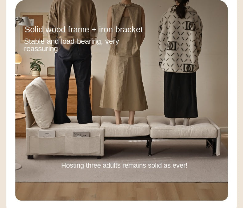 Fabric Sofa Cream Wind Multi Functional Single Chair