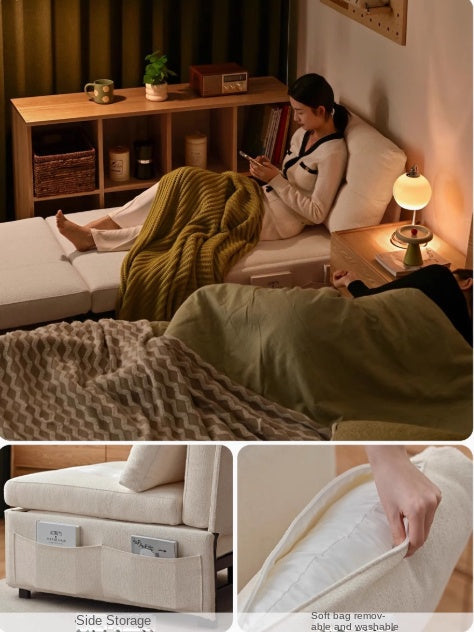 Fabric Sofa Cream Wind Multi Functional Single Chair