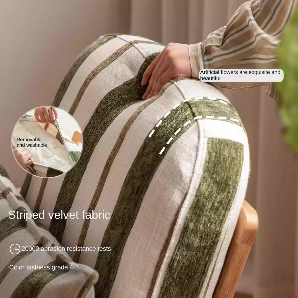 Oak Solid Wood Sofa Chair