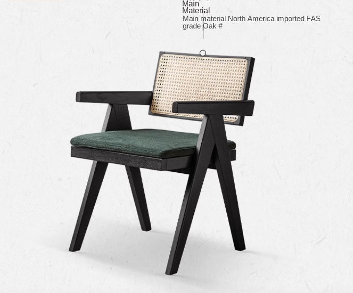 Ash, Oak, Cherry Solid Wood Light Luxury Leisure Dining Chair