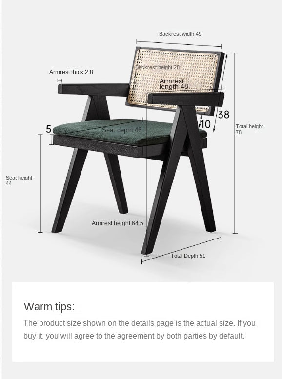 Ash, Oak, Cherry Solid Wood Light Luxury Leisure Dining Chair