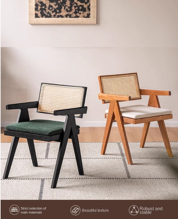 Ash, Oak, Cherry Solid Wood Light Luxury Leisure Dining Chair