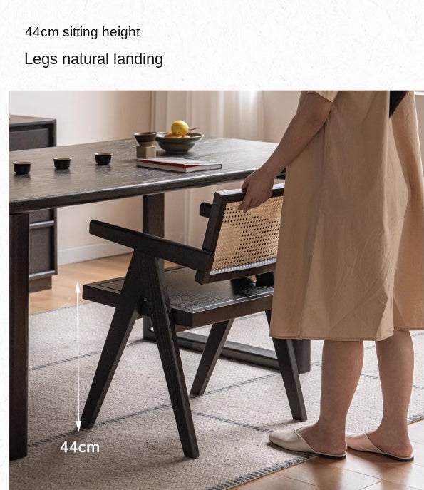 Ash, Oak, Cherry Solid Wood Light Luxury Leisure Dining Chair