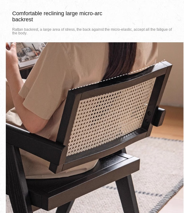 Ash, Oak, Cherry Solid Wood Light Luxury Leisure Dining Chair