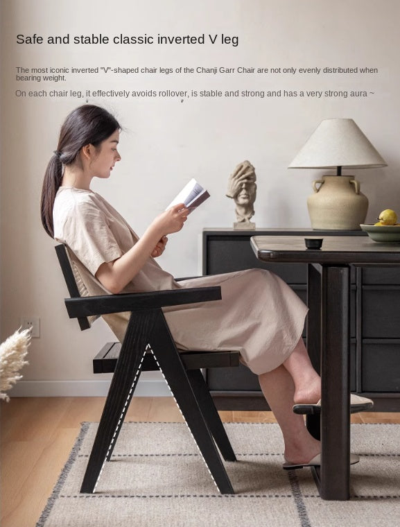 Ash, Oak, Cherry Solid Wood Light Luxury Leisure Dining Chair