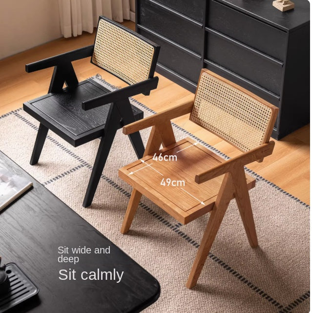 Ash, Oak, Cherry Solid Wood Light Luxury Leisure Dining Chair